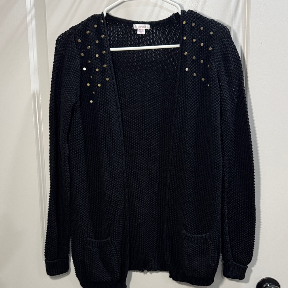 Xhilaration Black Cardigan with Gold Accents